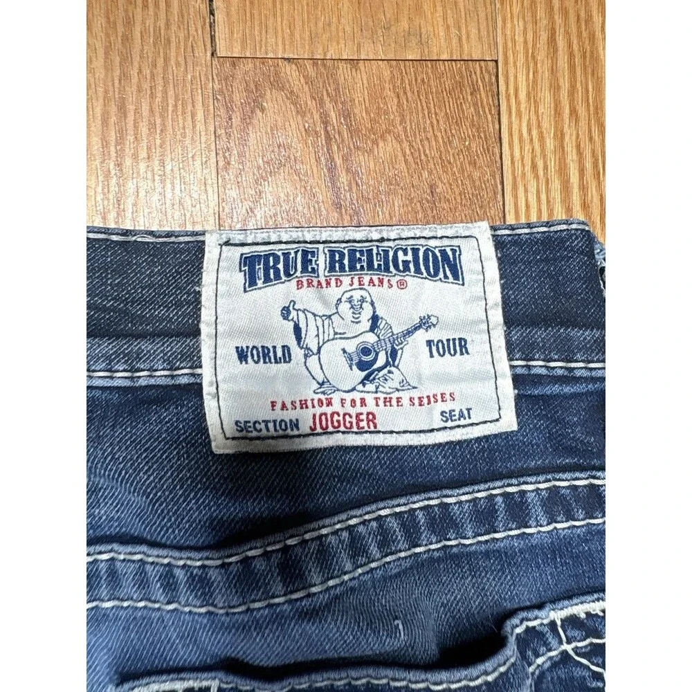True Religion World Tour Jogger Jeans Mens 32x29 Blue Stretch Denim Y2K 29